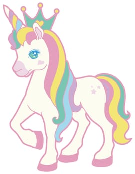unicorn party hat fairy tale magic rainbow crown illustration
