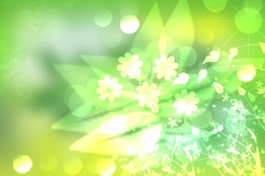 Abstract gradient green light and yellow colorful spring or summer bokeh background. Beautiful texture.