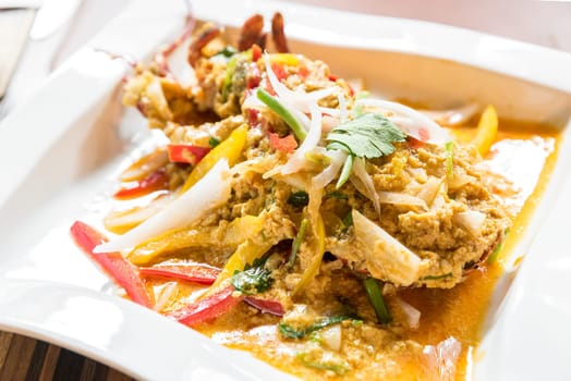 Lobster stir fried with spice curry