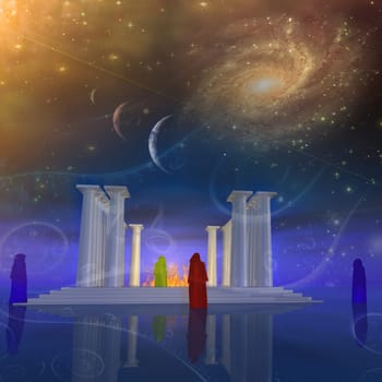 Ancient temple and its mysterious priests