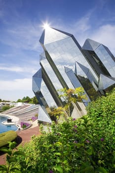 Poitiers, France - September 21 2010 : Futuroscope, or Parc du Futuroscope is a French amusement park that lets you experience sounds, images, and sensations.