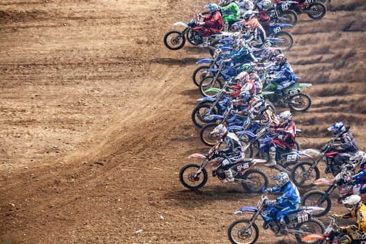 Corseul, France - July 13 2008. French Motocross Championship, starting line
