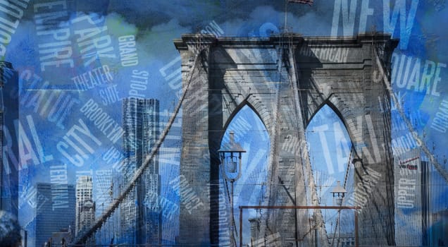 Modern Art. NY Brooklyn Bridge