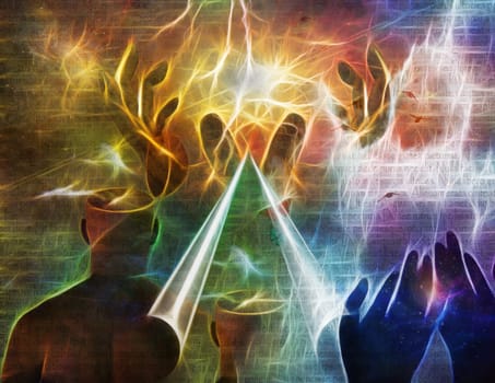 Vivid spiritual composition. Worship