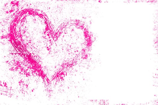 Grunge design with pink heart symbol. It can be used as a Valentine's theme, poster, wallpaper, design t-shirts and more.