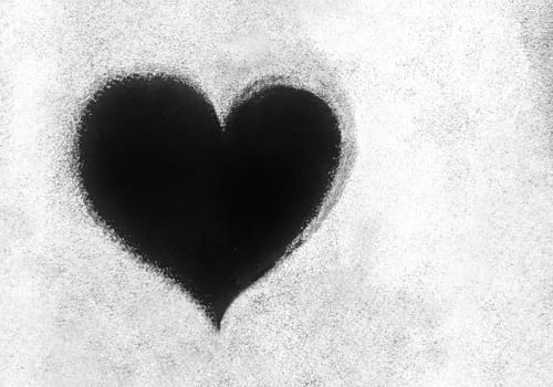 Grunge texture with black heart symbol. It can be used as a Valentine's theme, poster, wallpaper, design t-shirts and more.