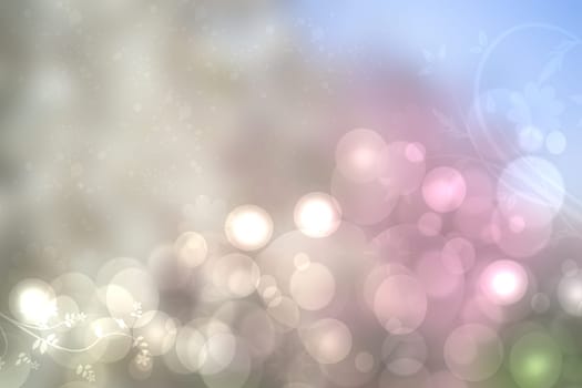 Abstract blurred vivid spring summer light pastel bokeh background texture with bright soft color circles. Space for your text. Beautiful backdrop illustration.