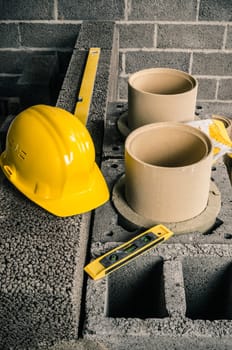 construction of a modular chimney, close-up