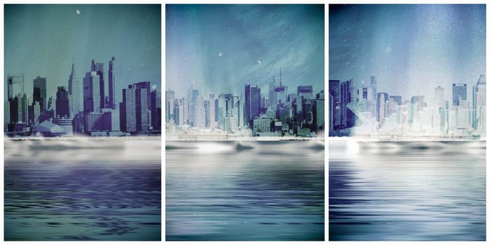 Vintage composition. New York skyline