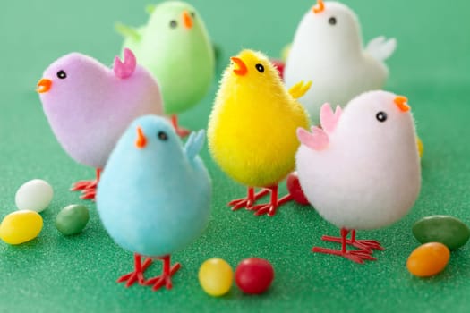Colorful little chicks for a cheerful easter decoration