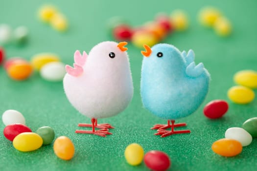 Colorful little chicks for a cheerful easter decoration