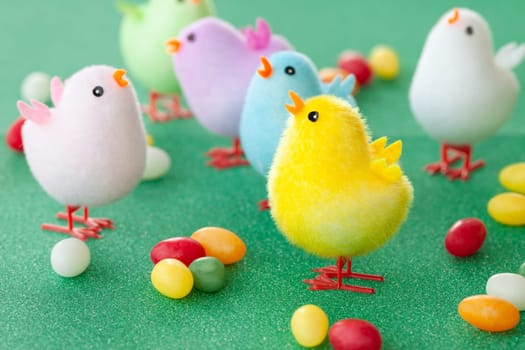 Colorful little chicks for a cheerful easter decoration