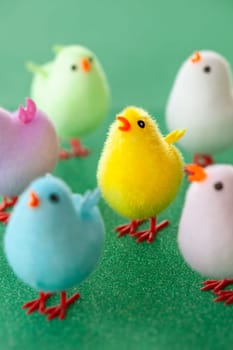 Colorful little chicks for a cheerful easter decoration