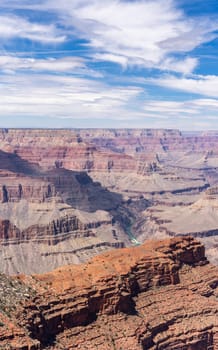 South rim of Grand Canyon in Arizona USA Panorama