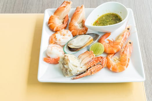 Fresh Seafood on white dish