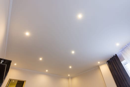 Ceiling in the hall, lighting is on