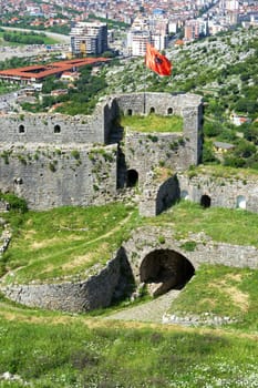 Tower in the The medieval Rozafa Castle close to Shkoder, Albania