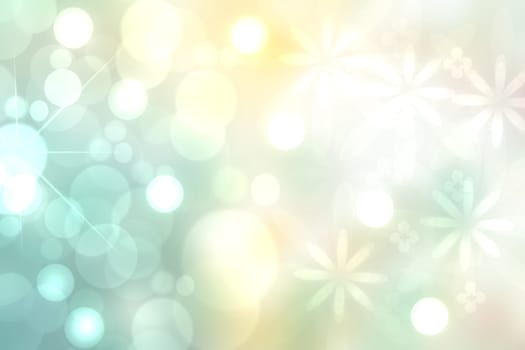Abstract spring or summer flower background. Abstract flower background with beautiful flowers, sun lights and sun rays. Nice flower texture.