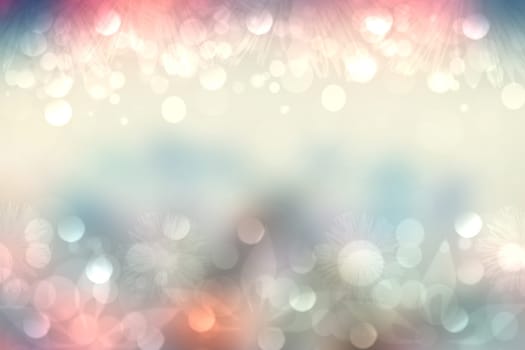 A festive abstract Happy New Year or Christmas texture background and with colorful blurred bokeh lights and stars. Space for design. Card concept or advertising.