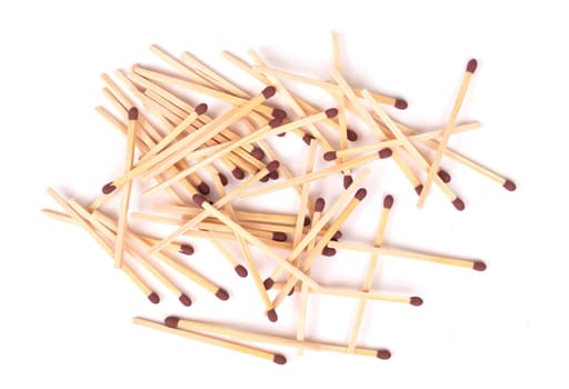 Matches, many, isolated on a white background