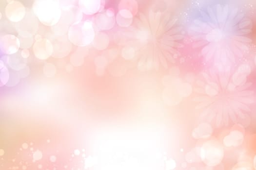 Abstract pink spring or summer flower background. Abstract flower background with beautiful pink flowers and space for design. Greeting card concept.
