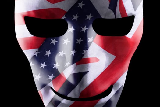 Mask with USA and British flags texture overlay