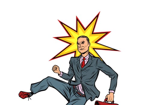 businessman hit on the head. Pop art retro vector illustration vintage kitsch