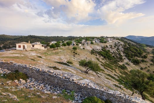 sunrise in Kastro village. Thassos island, Greece