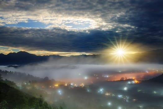 The Beautiful Jinlong Mountain Sunrise, Taichung, Taiwan