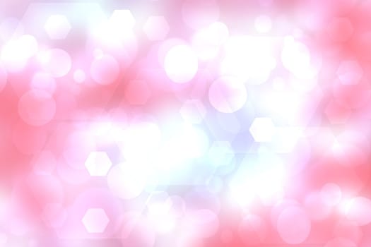 Abstract purple gradient pink background texture with blurred bokeh circles, polygons and lights. Space for design.