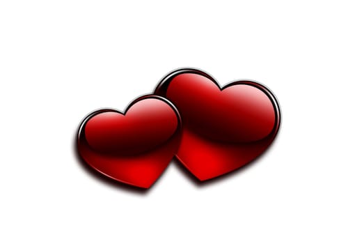 Glossy Red Heart and Valentine Day