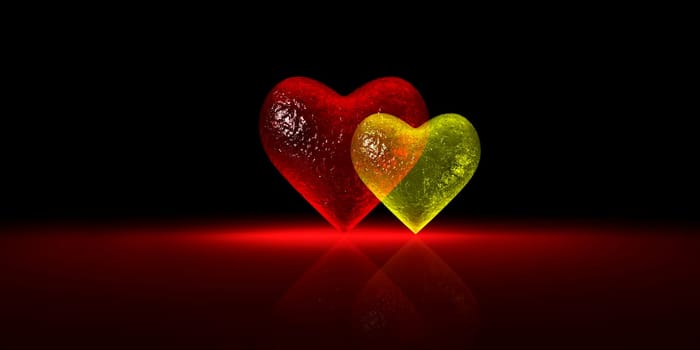 Glossy Glass Heart Chart