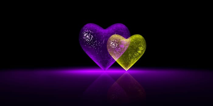 Glossy Glass Heart Chart