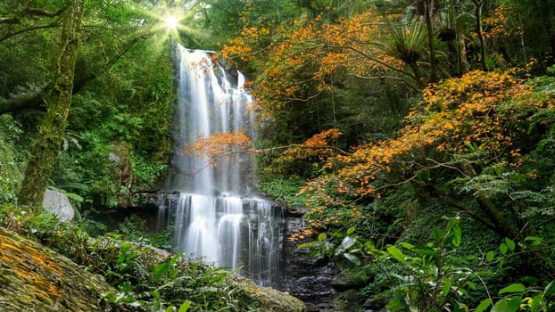 Autumn Yunshen waterfall in New Taipei City Sanxia District, New Taipei City, Taiwan