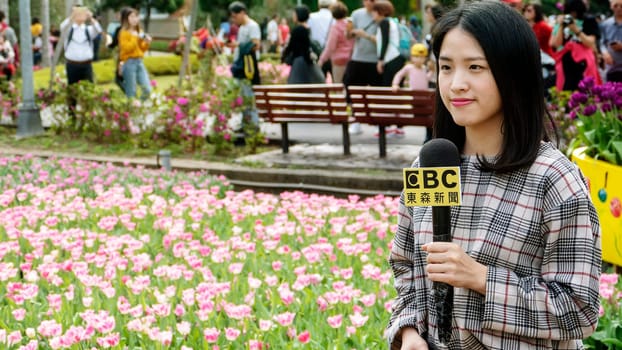 Taipei Shilin official residence, Taiwan - 21 Feb, 2019: 2019 Shilin official residence tulip exhibition, Taipei, Taiwan