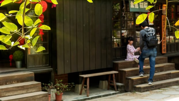 Hinoki Village, Chiayi - 23 Feb, 2019: The Alishan Railway has drawn a period of ups and downs of forestry stories. After the bustling, what happened is the memories of the scene.