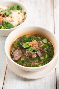 Asian bone soup or sup tulang, popular traditional malay dish.