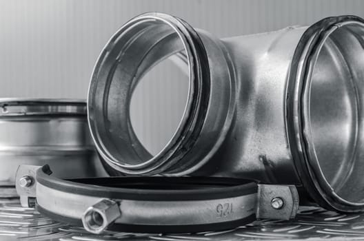 Details of installation Ventilation system, close up