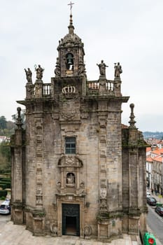 SANTIAGO DE COMPOSTELA, SPAIN - CIRCA FEBRUARY 2019: View of the Iglesia de San Fructuoso in Santiago de Compostela.