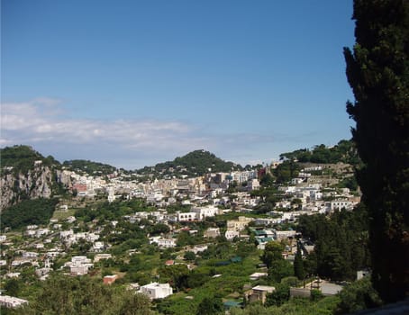 Houses on hill in Capri