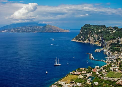 Harbor in Capri, Italy