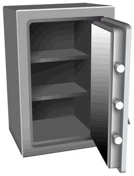 safe deposit open empty treasure finance illustration