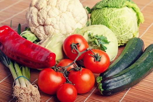 different vegetables - tomato, cauliflower, sweet pepper and more