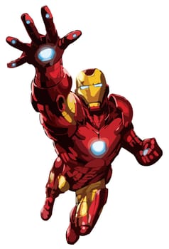 ironman military warrior heroes illustration hand light flying
