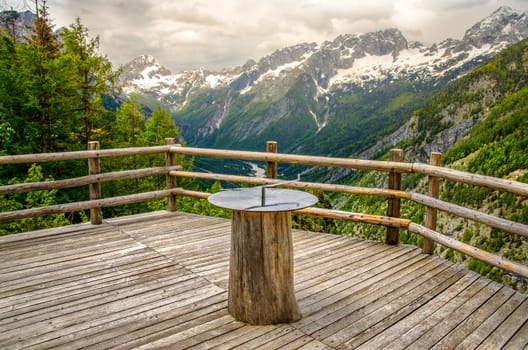 sundial compass nature background balcony in Triglav National Park - Slovenia .