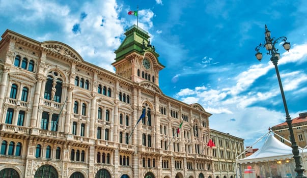 Municipal building of Trieste in Piazza Unita D Italia - Friuli Venezia Giulia region - Italy .