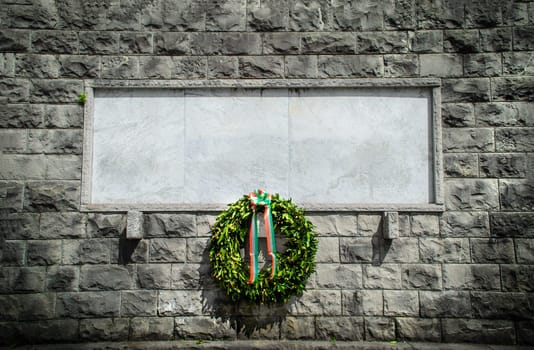 italian memorial stone blank funeral crown background black and white