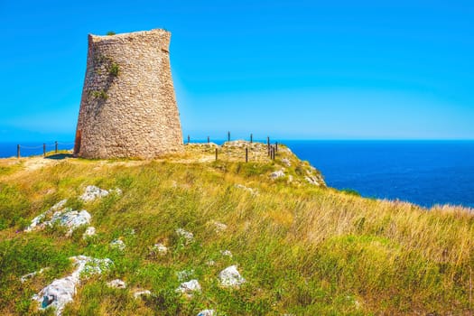 Salento countryside scenic watchtower coastal sea tower of Sant Emiliano - Otranto - Apulia - Italy