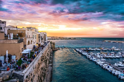 Otranto - Salento - Apulia Puglia - Italy - background of south italy village town at sunset