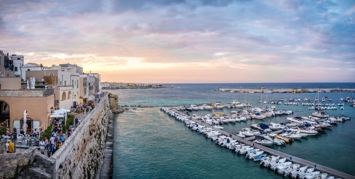 Apulia - Salento - Otranto harbour and old south italy village .